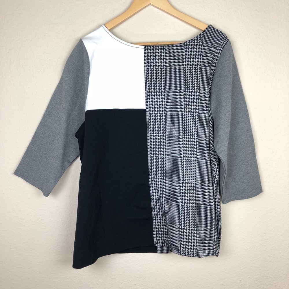 {Lane Bryant} Color Block Houndstooth Long sleeve